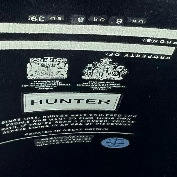 Hunter Black Original Tall Rain Boots 8 - Picture 10 of 14